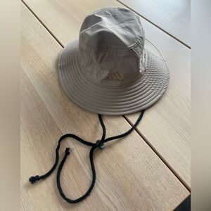 Adidas Beige Bucket Hat with Black Trim unisex bucket hat Adidas